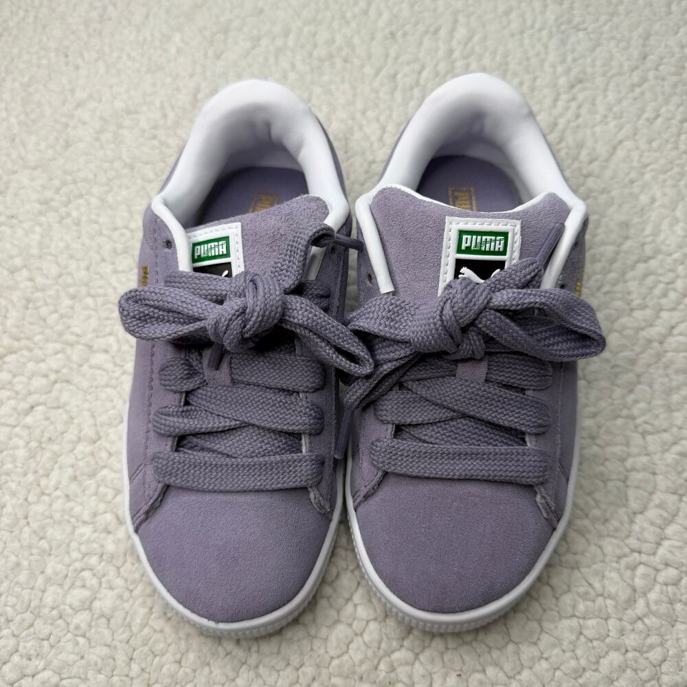 Puma Girls Lavendar White Suede XL Sneakers Size 1